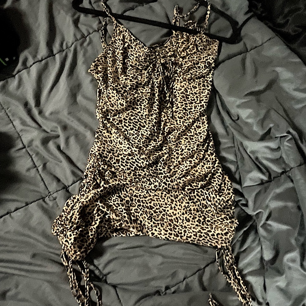 Leopard print mini dress